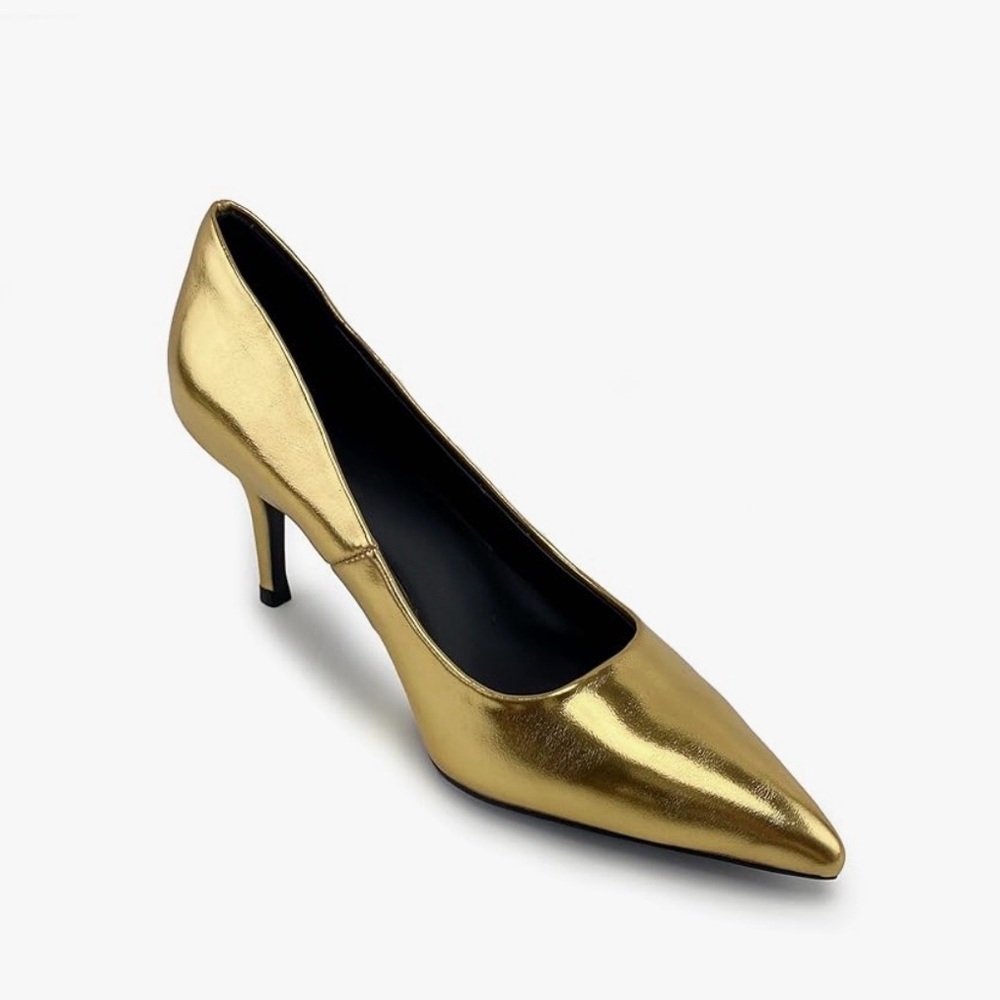 VACCASHE
Paris Metal Leather Needle Heel Shoes, Gold Paris - Picture 3 of 8